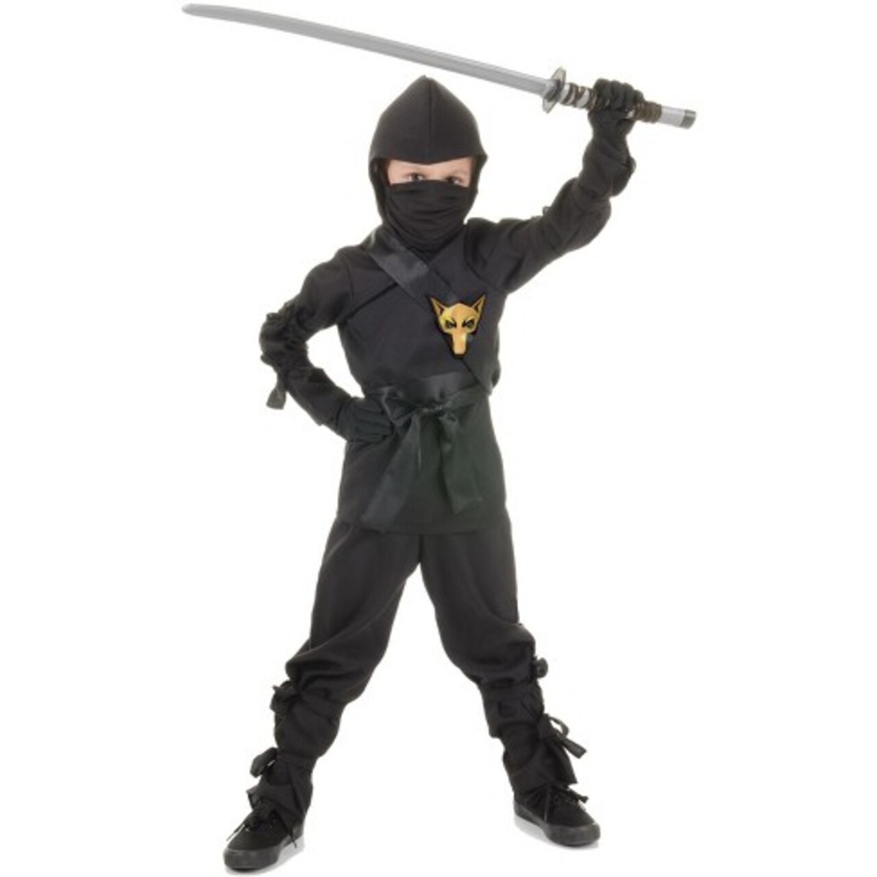 Underwraps Kid's Black and Gold Ninja Halloween Costume - Large